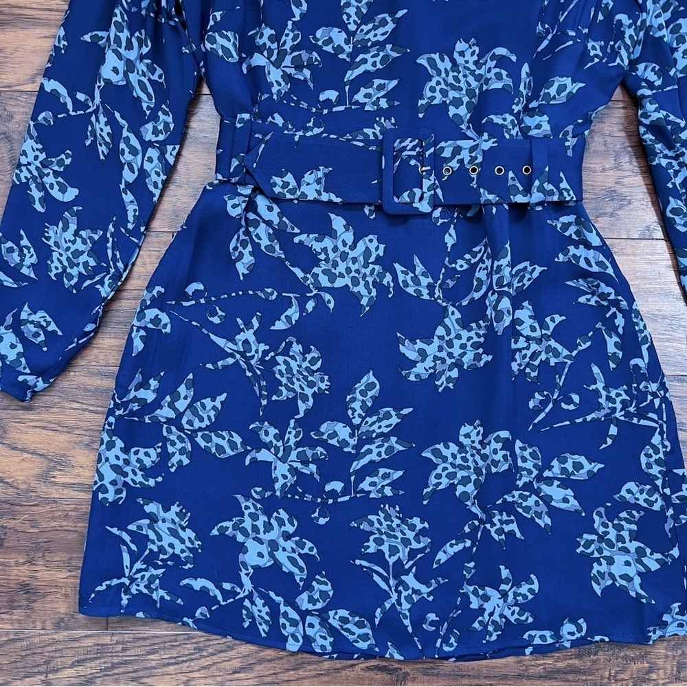 REISS • Melody Printed Dress With Embellished Detail blue floral beaded mini - Picture 7 of 15